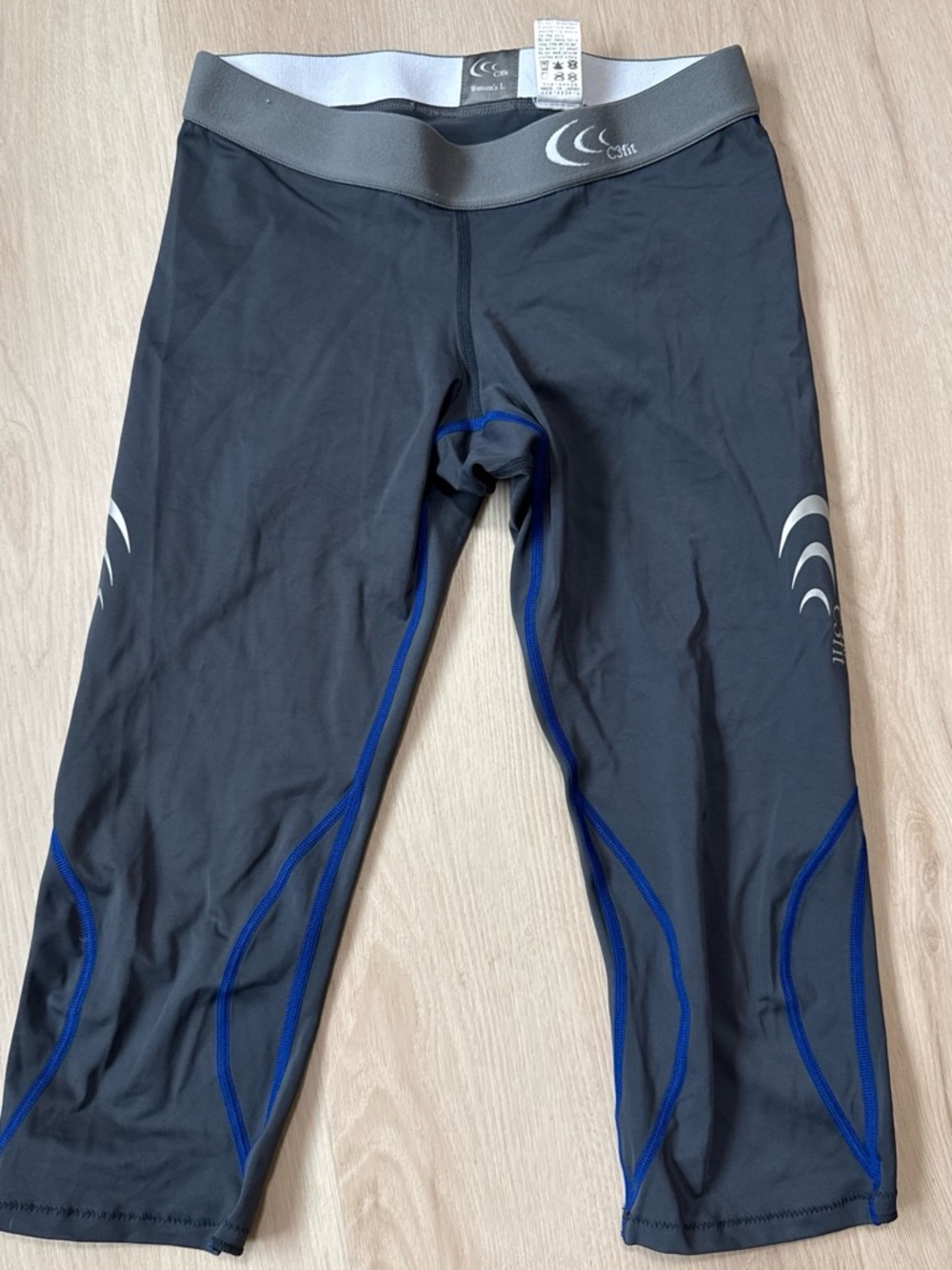 C3Fit Black & Blue 1/2 length Compression Pants
